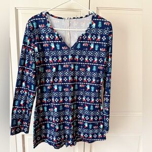 Festive Christmas Jumpsuit Slim Fit Long Sleeve